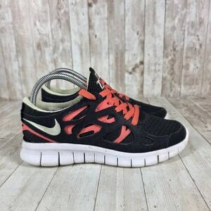 Nike Free Run 2 Women Running Shoes Black Coral Sz‎ 7 DM9057 002